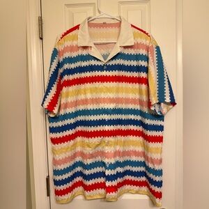 Colorful Striped Men's Shirt (Allan Barbie Movie Shirt)